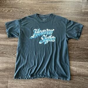 Boys Lie Heaven Sighs Graphic Tee Gray Blue Distressed Oversized EUC Y2K REVOLVE